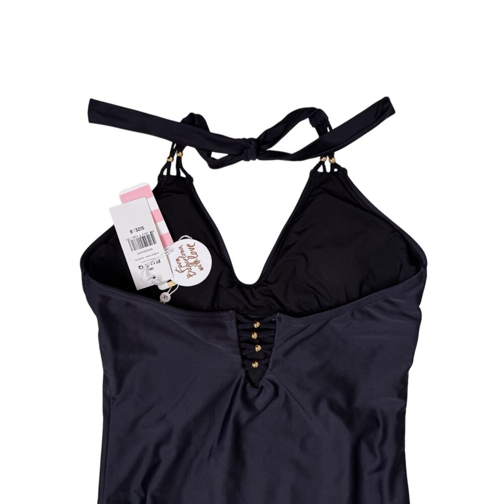 Anthropologie PilyQ Barcelona Midnight Gold Braided One Piece Size 8 NWT - Picture 6 of 11